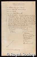Palgrave, Sir Robert Harry Inglis: certificate of election to the Royal Society