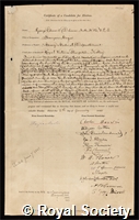 Dobson, George Edward: certificate of election to the Royal Society