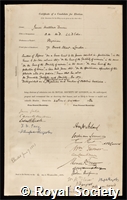 Duncan, James Matthews: certificate of election to the Royal Society