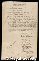 Watson, Morrison: certificate of election to the Royal Society