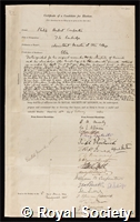 Carpenter, Philip Herbert: certificate of election to the Royal Society