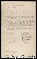 O'Sullivan, Cornelius: certificate of election to the Royal Society