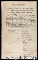 Dixon, Harold Baily: certificate of election to the Royal Society
