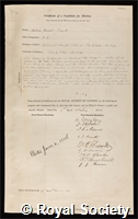 Forsyth, Andrew Russell: certificate of election to the Royal Society
