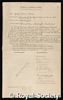 Snelus, George James: certificate of election to the Royal Society