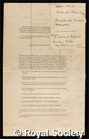 Topley, William: certificate of election to the Royal Society
