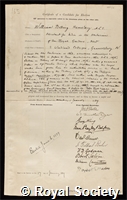 Hemsley, William Botting: certificate of election to the Royal Society
