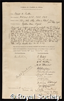 Poulton, Sir Edward Bagnall: certificate of election to the Royal Society