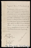 Rowland, Henry Augustus: certificate of election to the Royal Society