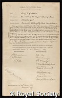 Gilchrist, Percy Carlyle: certificate of election to the Royal Society
