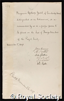 Gould, Benjamin Apthorp: certificate of election to the Royal Society