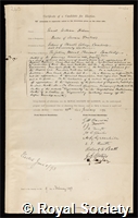 Hobson, Ernest William: certificate of election to the Royal Society