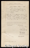 Trail, James William Helenus: certificate of election to the Royal Society