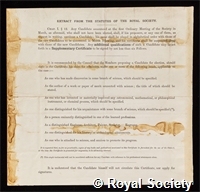 Young, Sydney: certificate of election to the Royal Society