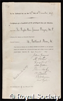 Bryce, James, Viscount Bryce: certificate of election to the Royal Society