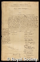 Boulenger, George Albert: certificate of election to the Royal Society