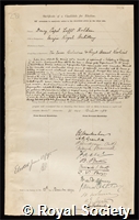 Holden, Sir Henry Capel Lofft: certificate of election to the Royal Society