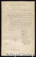 Power, Sir William Henry: certificate of election to the Royal Society