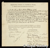 Stebbing, Thomas Roscoe Rede: certificate of election to the Royal Society