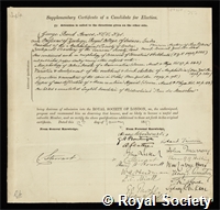 Howes, Thomas George Bond: certificate of election to the Royal Society