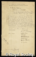 Kipping, Frederic Stanley: certificate of election to the Royal Society