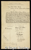 Murray, George Robert Milne: certificate of election to the Royal Society