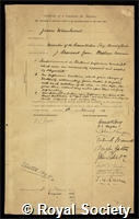 Wimshurst, James: certificate of election to the Royal Society