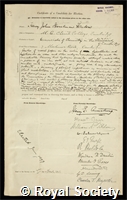 Fenton, Henry John Horstman: certificate of election to the Royal Society