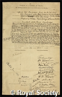 Haddon, Alfred Cort: certificate of election to the Royal Society