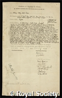 Hele-Shaw, Henry Selby: certificate of election to the Royal Society