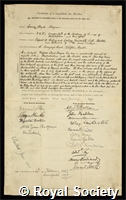 Morgan, Conwy Lloyd: certificate of election to the Royal Society