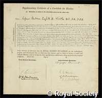 Windle, Sir Bertram Coghill Alan: certificate of election to the Royal Society