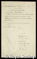 Dohrn, Felix Anton: certificate of election to the Royal Society