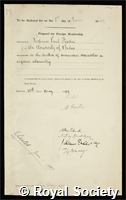 Fischer, Emil Hermann: certificate of election to the Royal Society