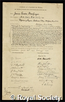 MacGregor, James Gordon: certificate of election to the Royal Society