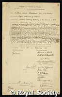 Rambaut, Arthur Alcock: certificate of election to the Royal Society