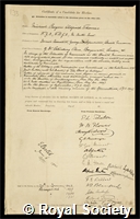 Thomas, Michael Rogers Oldfield: certificate of election to the Royal Society