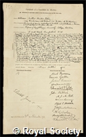 Petrie, Sir William Matthew Flinders: certificate of election to the Royal Society