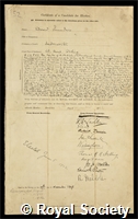 Saunders, Edward: certificate of election to the Royal Society