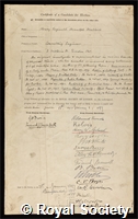 Mallock, Henry Reginald Arnulph: certificate of election to the Royal Society
