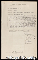 Rutherford, Ernest, Baron Rutherford of Nelson: certificate of election to the Royal Society
