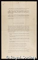 Meyrick, Edward: certificate of election to the Royal Society