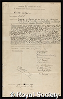 Wager, Harold William Taylor: certificate of election to the Royal Society