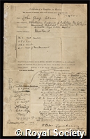 Adami, John George: certificate of election to the Royal Society