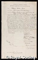 Bone, William Arthur: certificate of election to the Royal Society