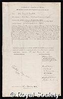 Campbell, John Edward: certificate of election to the Royal Society