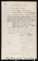 Forster, Sir Martin Onslow: certificate of election to the Royal Society