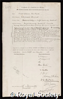 MacBride, Ernest William: certificate of election to the Royal Society