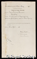 Hermann, Ludimar: certificate of election to the Royal Society
