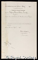 Lorentz, Hendrik Antoon: certificate of election to the Royal Society